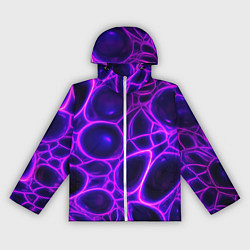 Ветровка с капюшоном женская Фиолетовы неоновые соты, цвет: 3D-белый