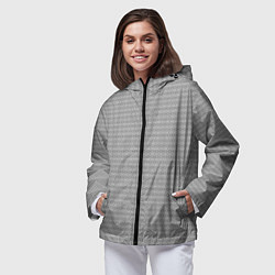 Ветровка с капюшоном женская Черно-белый узор в стиле ар-деко, цвет: 3D-черный — фото 2