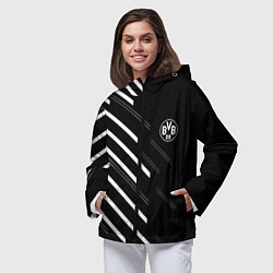Ветровка с капюшоном женская Borussia sport fc, цвет: 3D-черный — фото 2