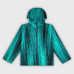 Ветровка с капюшоном женская Бирюзовый абстрактные полосы, цвет: 3D-черный
