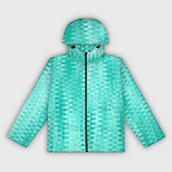 Ветровка с капюшоном женская Светлый бирюзовый абстрактный полосочки, цвет: 3D-черный