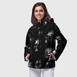 Ветровка с капюшоном женская Черепа с подтеками, цвет: 3D-черный — фото 2