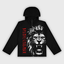 Ветровка с капюшоном женская Лев - время сильных, цвет: 3D-черный