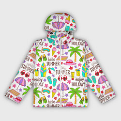Ветровка с капюшоном женская Hello summer, цвет: 3D-белый