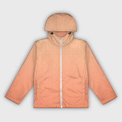 Ветровка с капюшоном женская Градиент персиковый с волнистыми линиями, цвет: 3D-белый