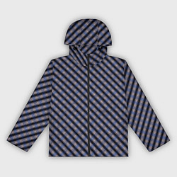 Ветровка с капюшоном женская Чёрно-синий текстурированные полосы, цвет: 3D-черный