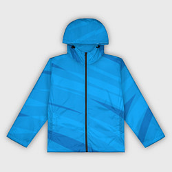 Ветровка с капюшоном женская Насыщенный голубой полосами, цвет: 3D-черный