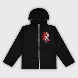Ветровка с капюшоном женская Иероглиф - китайский дракон, цвет: 3D-белый