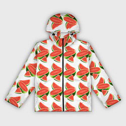 Ветровка с капюшоном женская Разрезанный арбуз, цвет: 3D-черный