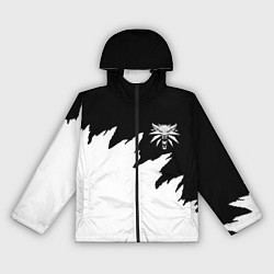 Ветровка с капюшоном женская Ведьмак белое лого краски, цвет: 3D-черный