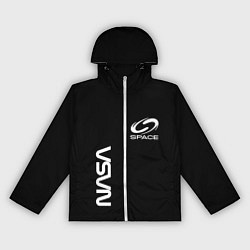 Ветровка с капюшоном женская Nasa space logo white, цвет: 3D-белый