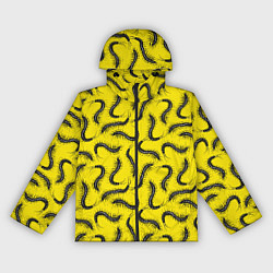 Ветровка с капюшоном женская Сороконожка узор, цвет: 3D-черный