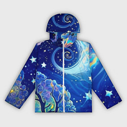 Ветровка с капюшоном женская Звездный лес, цвет: 3D-белый