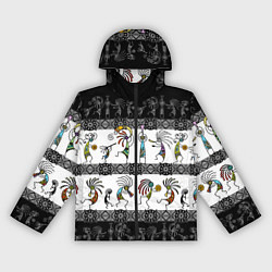 Ветровка с капюшоном женская Кокопелли - боги индейцев хайда, цвет: 3D-черный