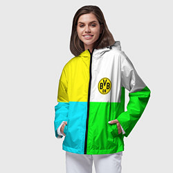 Ветровка с капюшоном женская Borussia color cport, цвет: 3D-черный — фото 2