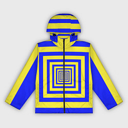 Ветровка с капюшоном женская Квадраты уходящие в даль, цвет: 3D-черный