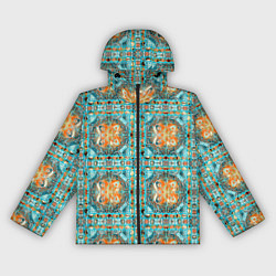 Ветровка с капюшоном женская Орнамент пейсли, цвет: 3D-черный