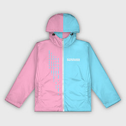 Ветровка с капюшоном женская Summer-pink and blue, цвет: 3D-белый