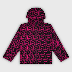 Ветровка с капюшоном женская Linkin park pink logo, цвет: 3D-черный