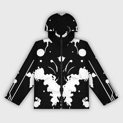 Ветровка с капюшоном женская Тест Роршаха - психоделика, цвет: 3D-черный