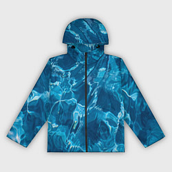 Ветровка с капюшоном женская Текстура океана, цвет: 3D-черный