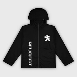 Ветровка с капюшоном женская Peugeot logo white, цвет: 3D-черный