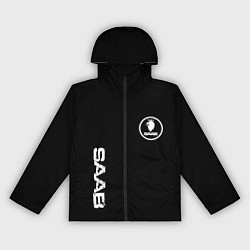 Ветровка с капюшоном женская SAAB logo white, цвет: 3D-черный