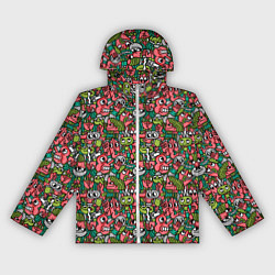 Ветровка с капюшоном женская Человечки с длинными носами, цвет: 3D-белый