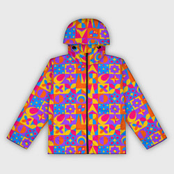Ветровка с капюшоном женская Нео-гео текстура, цвет: 3D-черный
