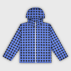 Ветровка с капюшоном женская Паттерн квадратов из кругов, цвет: 3D-белый