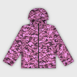 Ветровка с капюшоном женская Розовый камуфляж текстура, цвет: 3D-черный