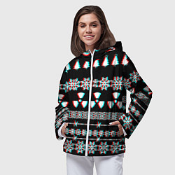 Ветровка с капюшоном женская Stalker glitch game, цвет: 3D-белый — фото 2