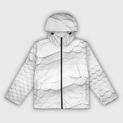 Ветровка с капюшоном женская Белая чешуя змеи, цвет: 3D-черный