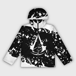 Ветровка с капюшоном женская Assassins Creed logo краски, цвет: 3D-черный