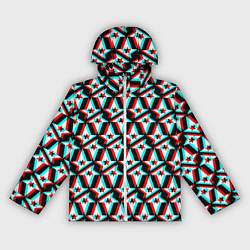 Ветровка с капюшоном женская Астралис глитч логотип, цвет: 3D-белый