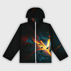 Ветровка с капюшоном женская Разлом плиты - абстрактная расщелина, цвет: 3D-белый