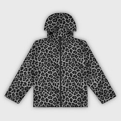 Ветровка с капюшоном женская Серо-черный узор леопардовой шкуры, цвет: 3D-черный