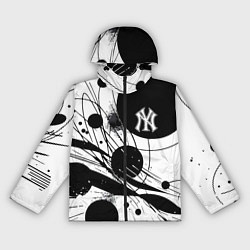 Ветровка с капюшоном женская New York Yankees baseball team - abstraction, цвет: 3D-черный