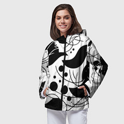 Ветровка с капюшоном женская Fashion abstraction - ai art fantasy, цвет: 3D-черный — фото 2