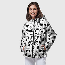 Ветровка с капюшоном женская Doom хеллоуин, цвет: 3D-черный — фото 2