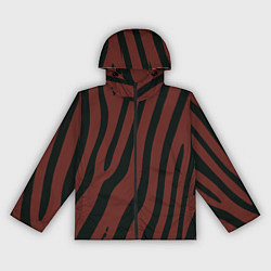 Ветровка с капюшоном женская Бордовый с чёрными полосами, цвет: 3D-черный