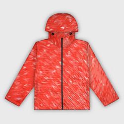 Ветровка с капюшоном женская Красно-белые мазки, цвет: 3D-черный