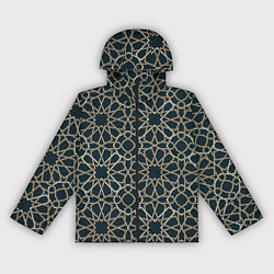 Ветровка с капюшоном женская Геометрический паттерн арабеска, цвет: 3D-черный