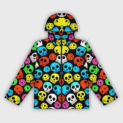 Ветровка с капюшоном женская Прикольный цветной паттерн из черепков - нейроарт, цвет: 3D-черный