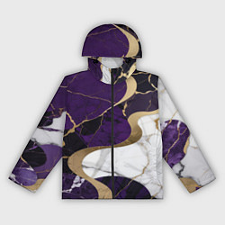 Ветровка с капюшоном женская Фиолетовый с белым и золотым, цвет: 3D-черный