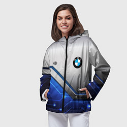 Ветровка с капюшоном женская BMW geometry nano, цвет: 3D-черный — фото 2