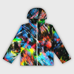 Ветровка с капюшоном женская Цветные краски абстракция, цвет: 3D-белый