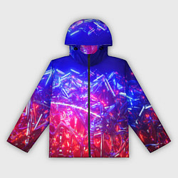 Ветровка с капюшоном женская Неоновая геометрическая абстракция, цвет: 3D-черный