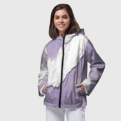 Ветровка с капюшоном женская Штукатурка и лавандовая краска, цвет: 3D-черный — фото 2