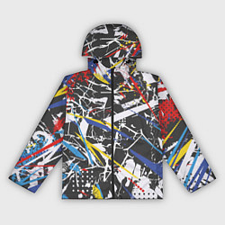 Ветровка с капюшоном женская Дизайнерская абстракция, цвет: 3D-черный